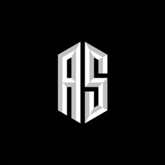 AS Initial Gaming Esport Logo Design Modern Template