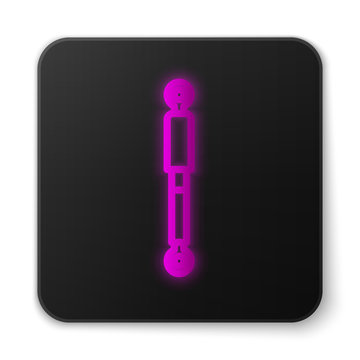 recommend clip art: Glowing neon line Shock absorber icon isolated on white background. Black square button. Vector Illustration