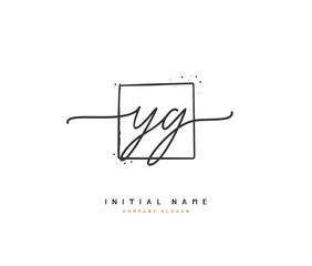 Y G YG Beauty vector initial logo, handwriting logo of initial signature, wedding, fashion, jewerly, boutique, floral and botanical with creative template for any company or business.
