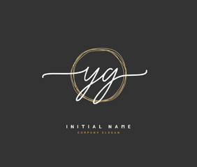 Y G YG Beauty vector initial logo, handwriting logo of initial signature, wedding, fashion, jewerly, boutique, floral and botanical with creative template for any company or business.