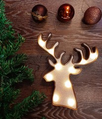 christmas gingerbread cookies on wooden background