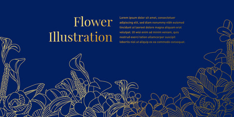 Gold Flower Illustration Design