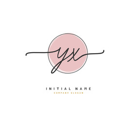 Y X YX Beauty vector initial logo, handwriting logo of initial signature, wedding, fashion, jewerly, boutique, floral and botanical with creative template for any company or business.