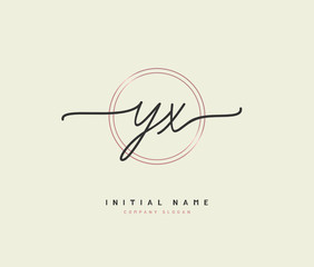 Y X YX Beauty vector initial logo, handwriting logo of initial signature, wedding, fashion, jewerly, boutique, floral and botanical with creative template for any company or business.