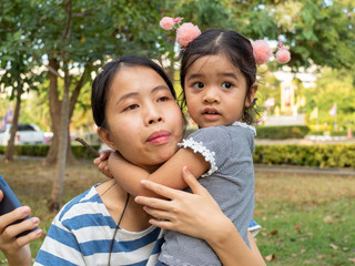 Beautiful Portrait of Little Child Girl at Ministry of Public Health Public Park
