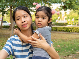 Beautiful Portrait of Little Child Girl at Ministry of Public Health Public Park