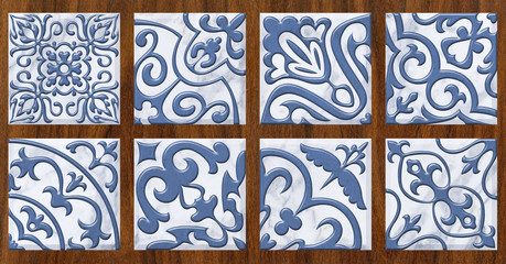 Colorful ceramic wall tiles decoration