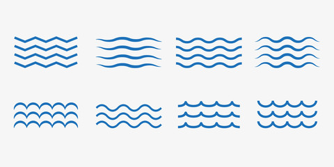 Wave icon set. Vector illustration, flat design.