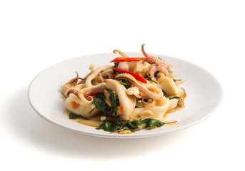 Stir Fried Basil with Squid 