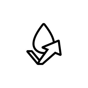 water-repellent vector icon. A thin line sign. Isolated contour symbol illustration