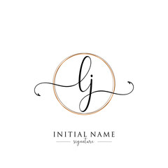 Initial Letter LJ Signature Handwriting and Elegant Logo Design Vector