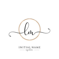 Initial Letter LM Signature Handwriting and Elegant Logo Design Vector