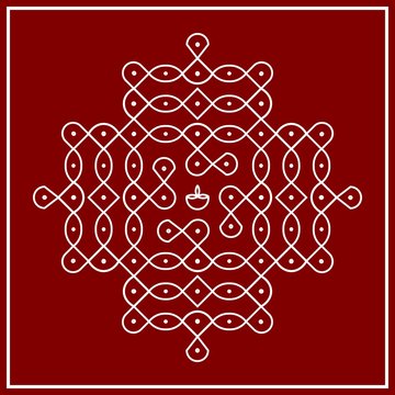 Traditional Indian folk art - known as rangoli, kolam, alpona for diwali,onam, vector design