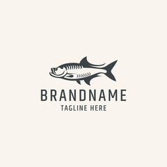 Obraz premium Simple fish logo design for company or restaurant
