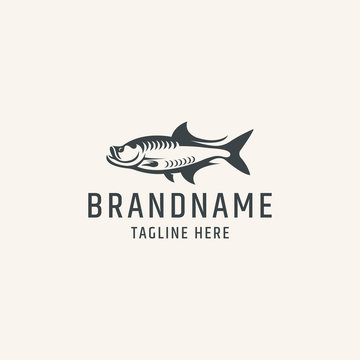 Simple fish logo design for company or restaurant