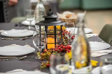 table set for an event party or dinner for celebration
