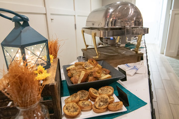 buffet and decorations at an event