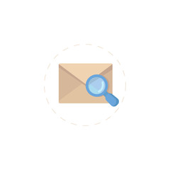 mail search flat icon on white background