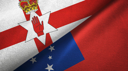 Northern Ireland and Samoa two flags textile cloth, fabric texture