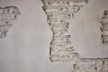 White new brick wall corrosion
