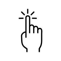 Obraz premium control on the touchscreen icon vector. A thin line sign. Isolated contour symbol illustration