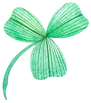 Stylized watercolor clover leaf