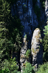 Bastai rock formation (Saxon Switzerland) in summer. Germany, Europe