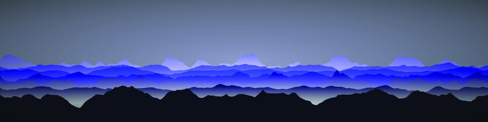 Color Mountains Landscape Generative Art background illustration