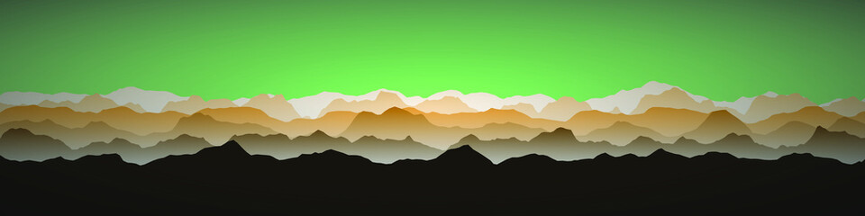 Fototapeta na wymiar Color Mountains Landscape Generative Art background illustration