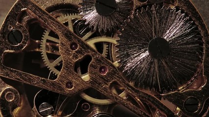 Pocket watch macro time lapse gears in motion
