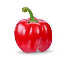 Fresh red sweet pepper isolated on white background. clipping path