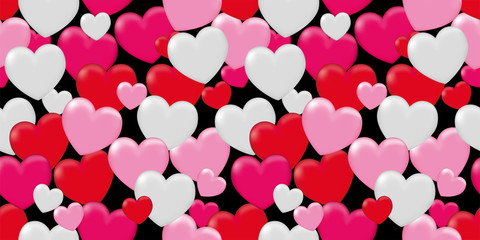 Heart shapes background. Seamless pattern.Vector. ハートのパターン