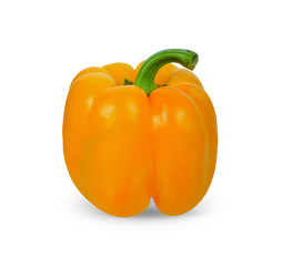 Fresh yellow sweet pepper isolated on white background. clipping path