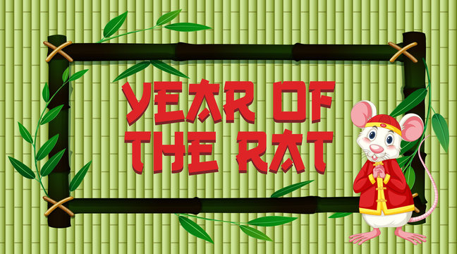 Happy new year background design with rat