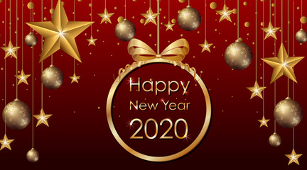 Fototapeta premium Poster design for New Year 2020