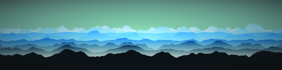 Color Mountains Landscape Generative Art background illustration