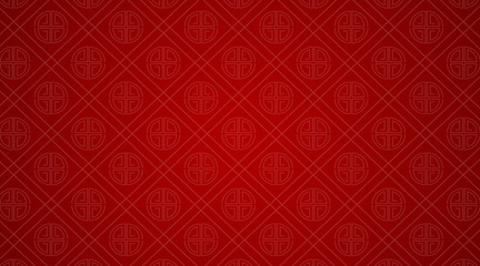 Background template with chinese patterns in red