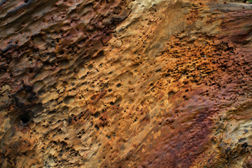 Weathered old rusty color timber surface detail