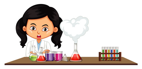 Science student working with chemicals