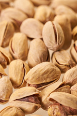 texture of salted pistachios closeup