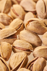 texture of salted pistachios closeup