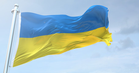 Ukraine Flag Waving  loop  4K
