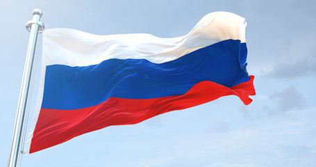 Fototapeta na wymiar Russian Flag Waving loop 4K