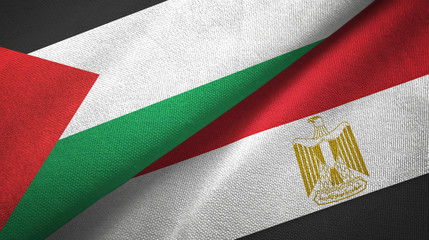 Palestine and Egypt two flags textile cloth
