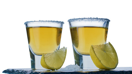 alcoholic drink with lemon and salt
