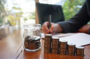 Money in finance accounting. Saving money concept.