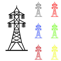 Fototapeta na wymiar Electric tower vector icon. overhead power illustration sign. electricity symbol.