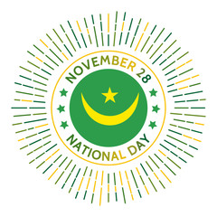Mauritania national day badge. Independence from France in 1960. Celebrated on November 28.