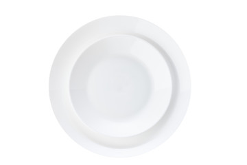White ceramic plate isolated on white background