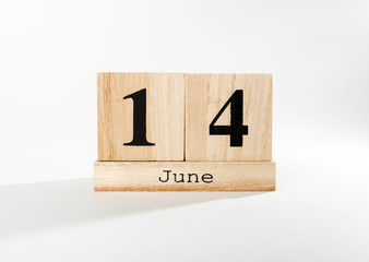 14 june wooden calendar blocks